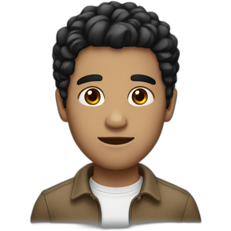 man white with short black hair with tiny bear and earring emoji