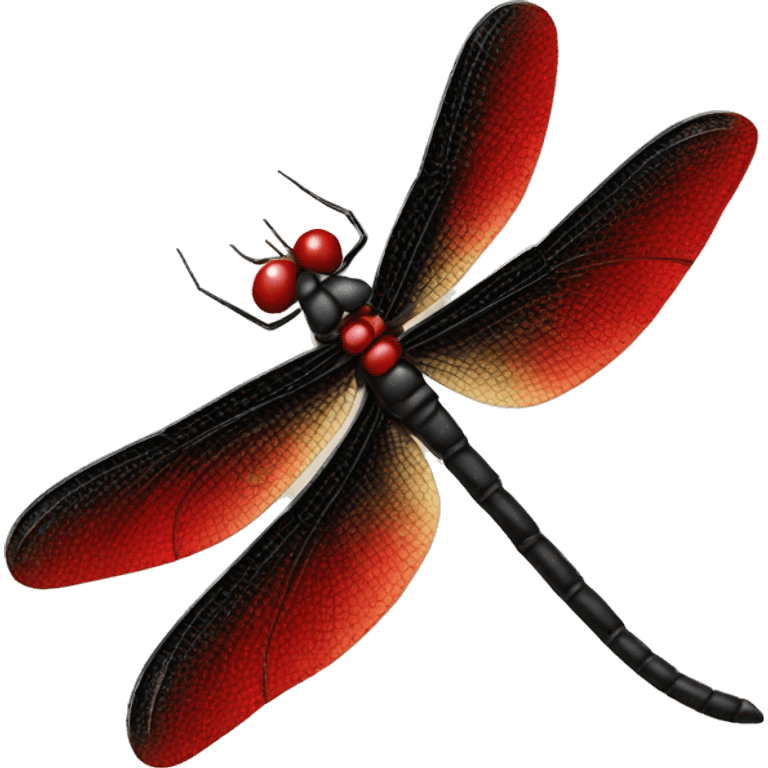 red and black dragonfly emoji