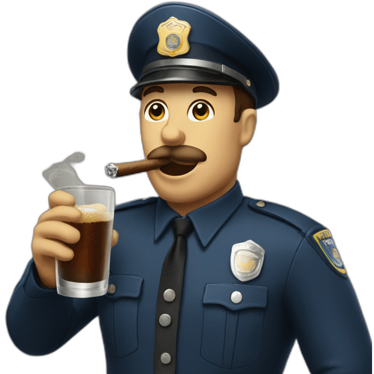 Policeman drinks a cigar emoji