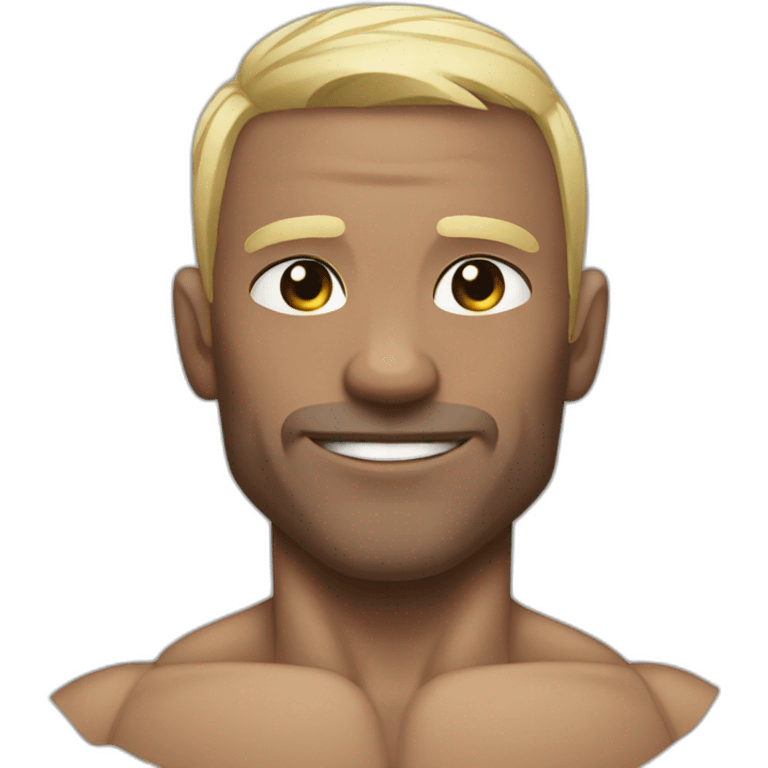 Bodybuilder, aesthetic, white skin emoji