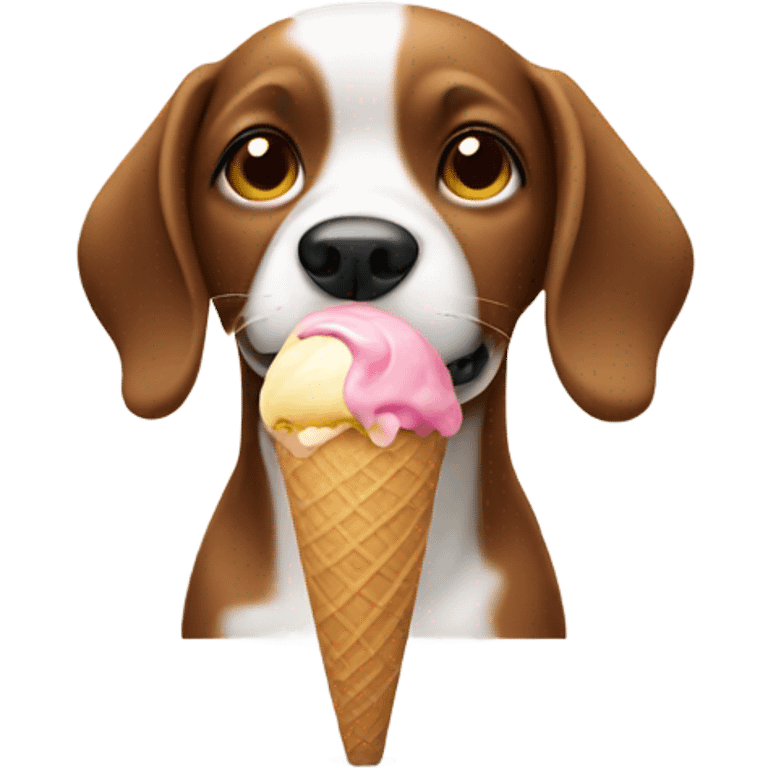 Dog eating ice cream emoji