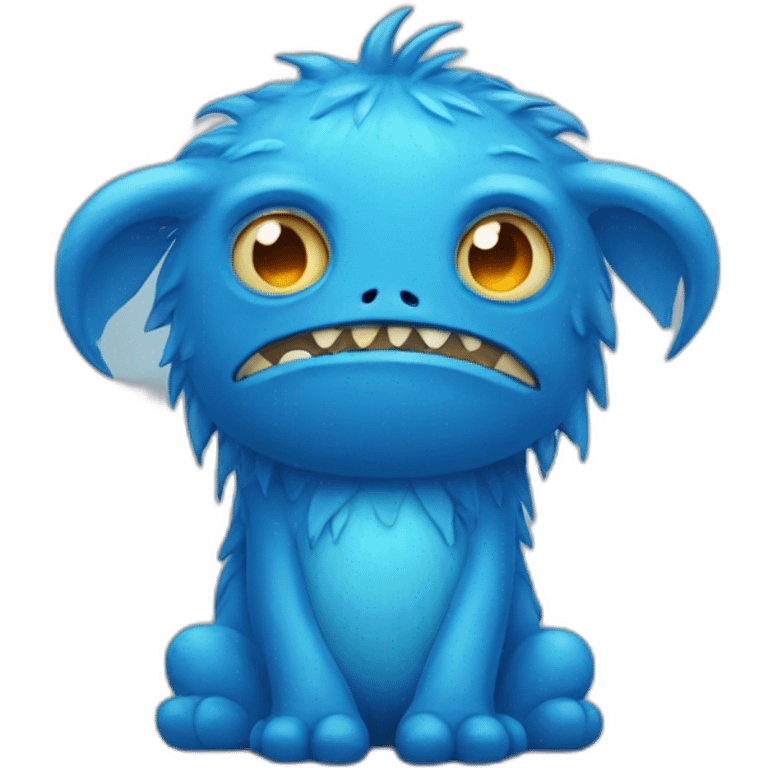 Sad blue monster emoji