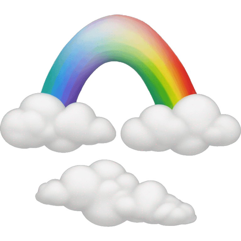 Black and white rainbow two clouds emoji