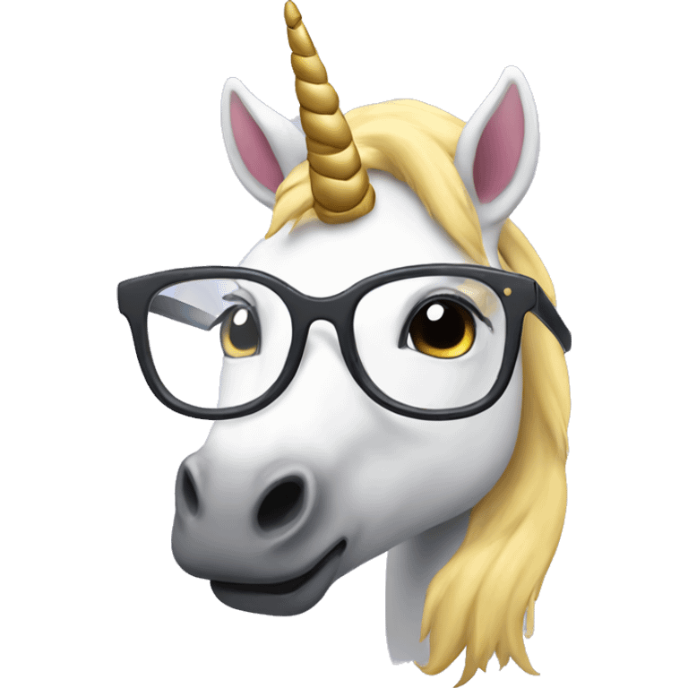 Unicorn with glasses emoji