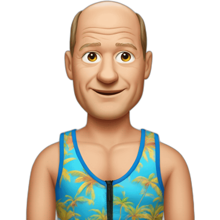 olaf scholz in bathing suit emoji