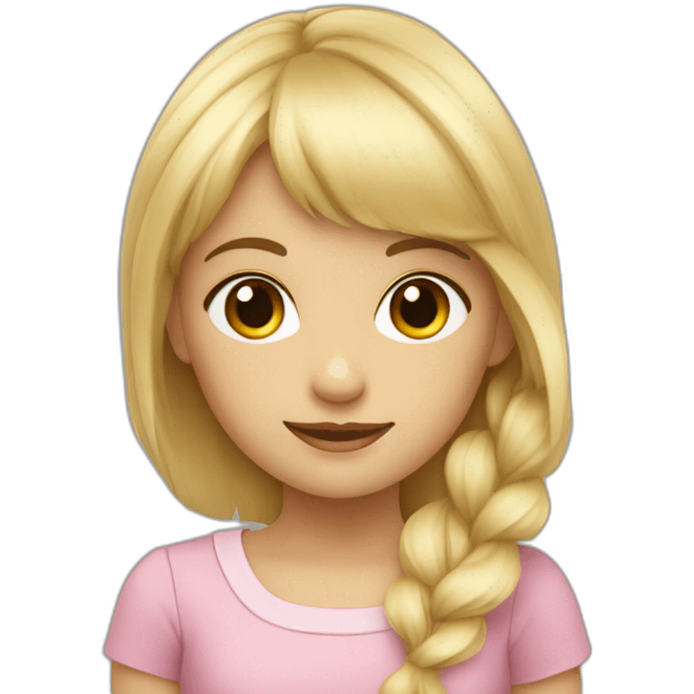 Niña rubia con flequillo emoji