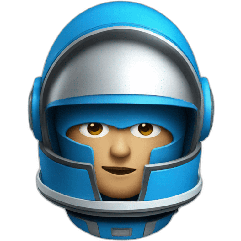 Head of spaceman wearing a blue helmet emoji