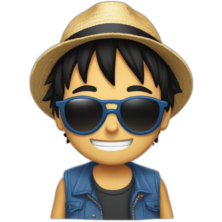 Luffy wearing sunglasses emoji