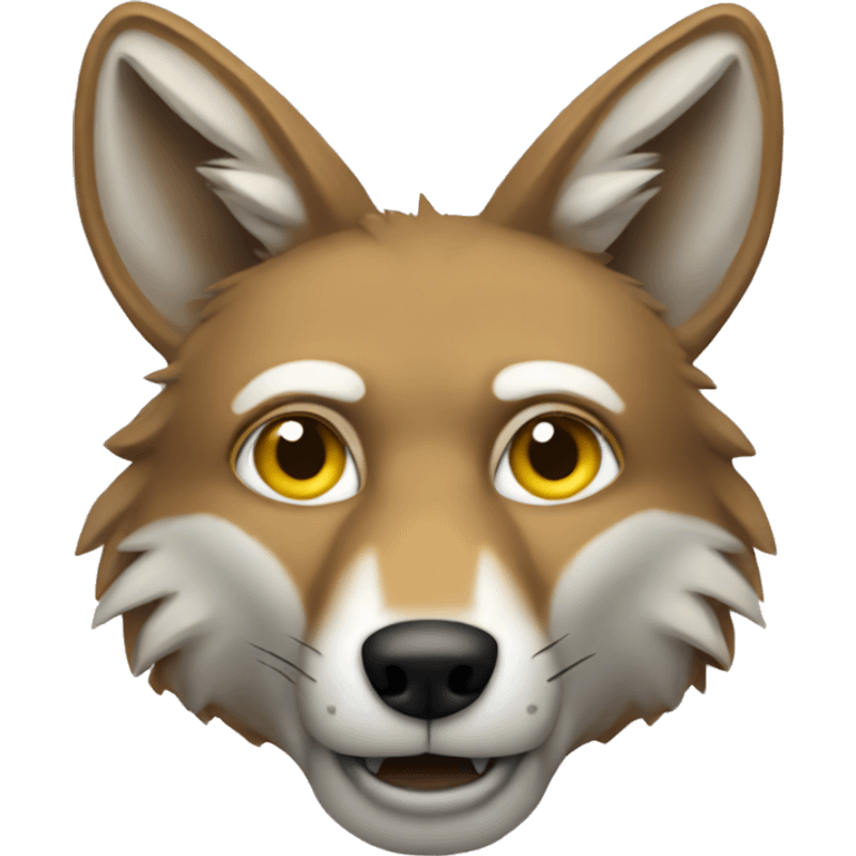 Quite coyote with fingers emoji