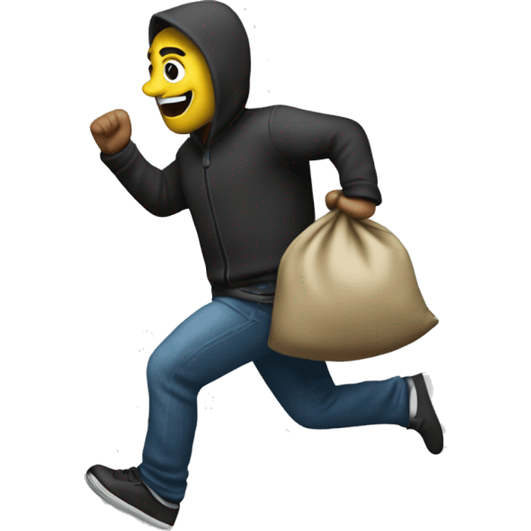 Theif running with bag of money  emoji