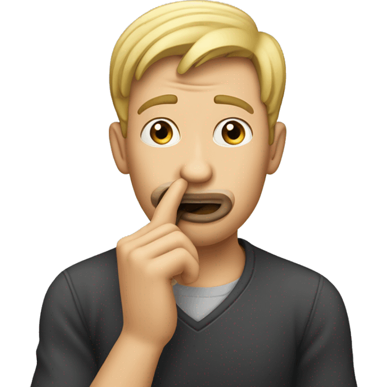 guy telling you to be quiet with finger in front of his mouth as a sign to be quiet emoji