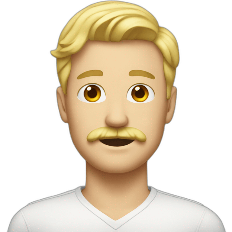 Guy with blonde hair and a mustache emoji