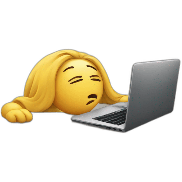 tired with laptop emoji