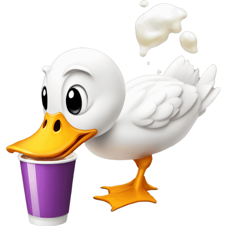 duck drinking grimace shake emoji