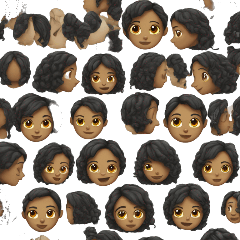 Black hair girl emoji