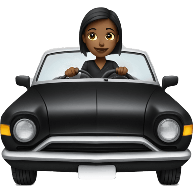 Girl driving black car  emoji