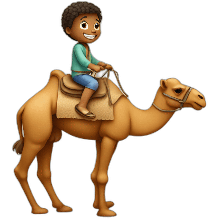 child riding a camel emoji