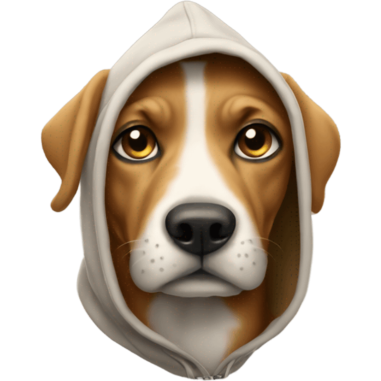 Dog wearing hoodie emoji