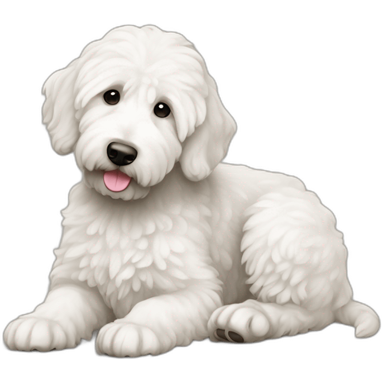 white goldendoodle emoji