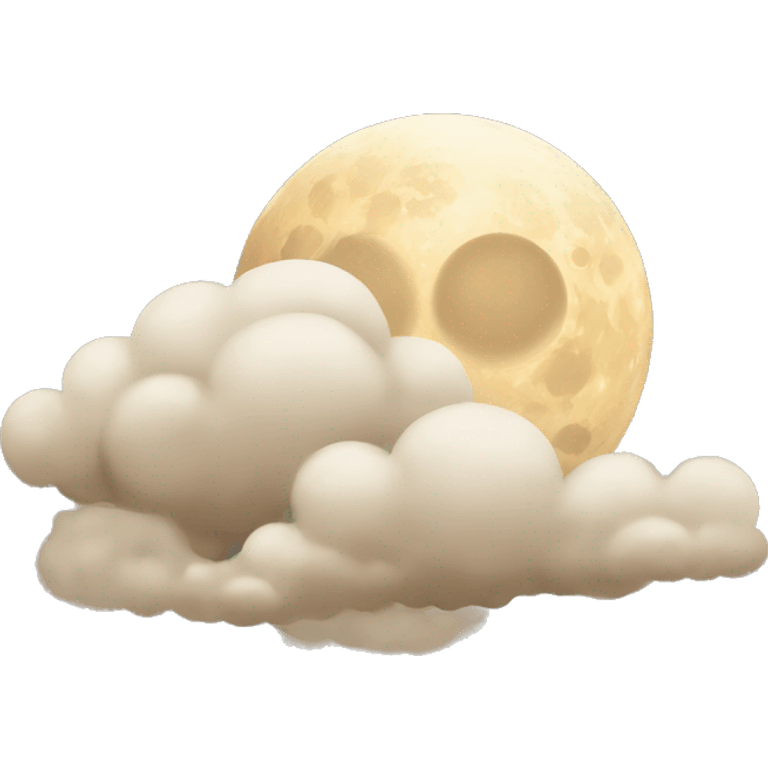 Beige moon and cloud emoji