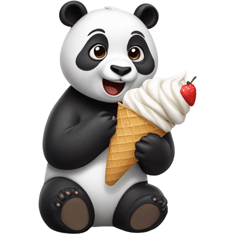 Panda eating ice cream emoji