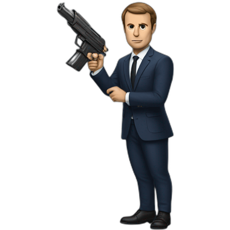 macron avec un pistolet emoji