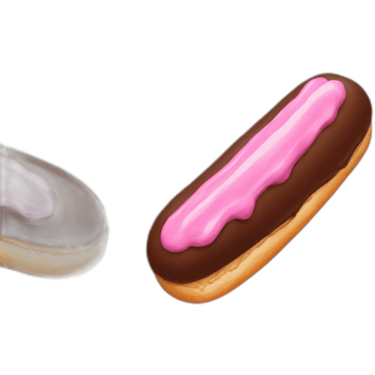 Eclair with pink glaze emoji