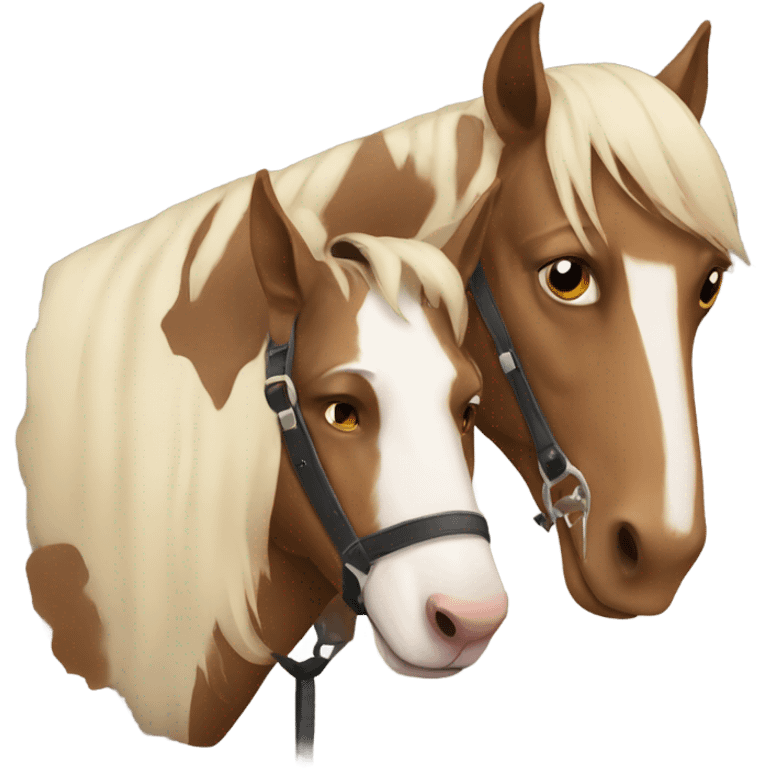 A sad dog riding a sad horse emoji