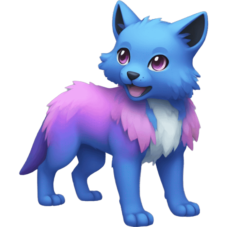 Cute cool black blue purple pink animal hybrid Fakemon full body emoji