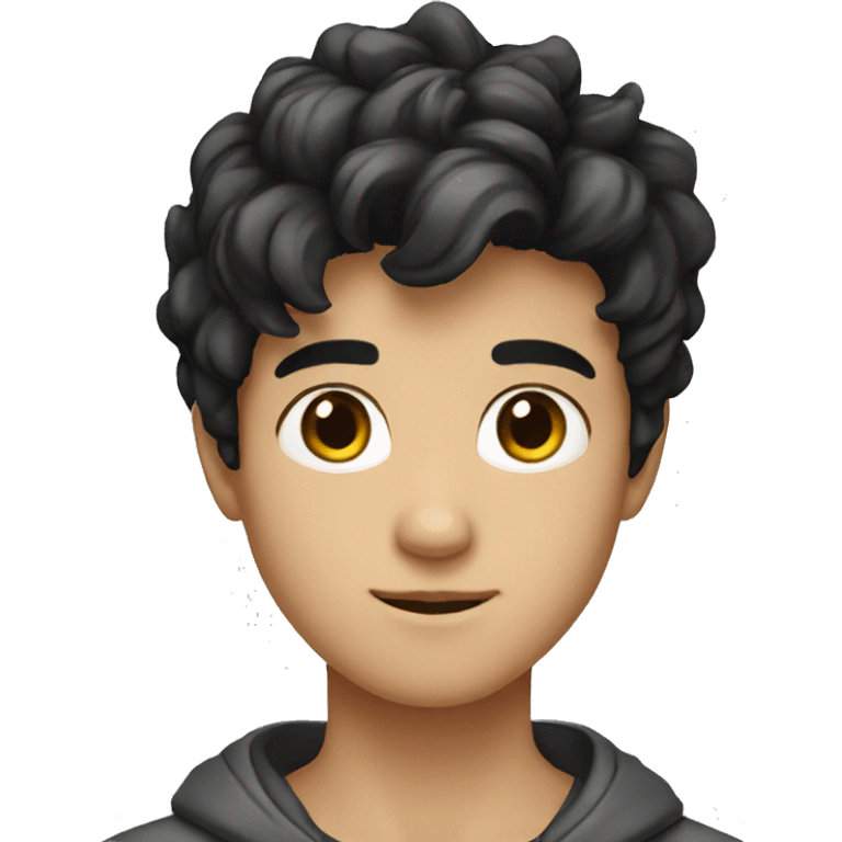 Create a boy with a lens, with black hair and dark brown eyes, the boy is 18 years old emoji