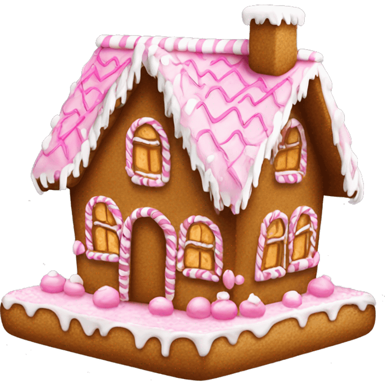 Gingerbread house pink emoji