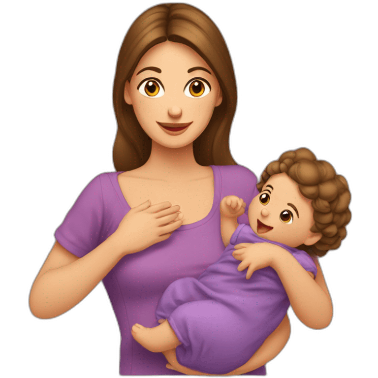 Femme espagnole et son bébé emoji