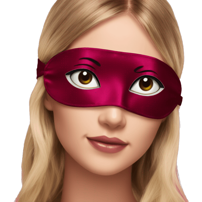 Bordeaux red silk eye mask emoji