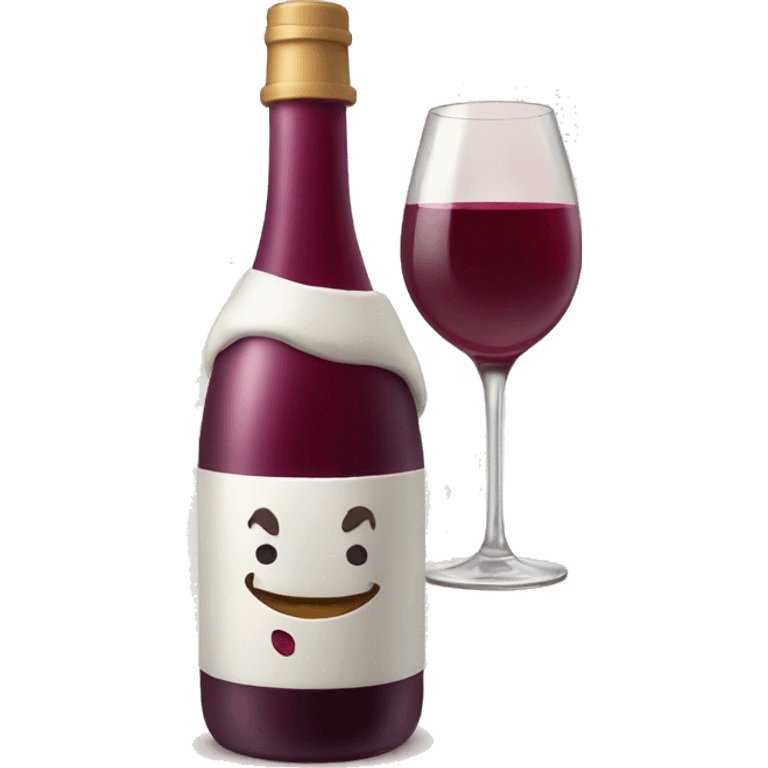 Wine with whipped emoji