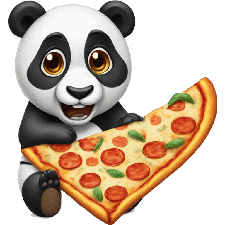 Panda eating pizza emoji