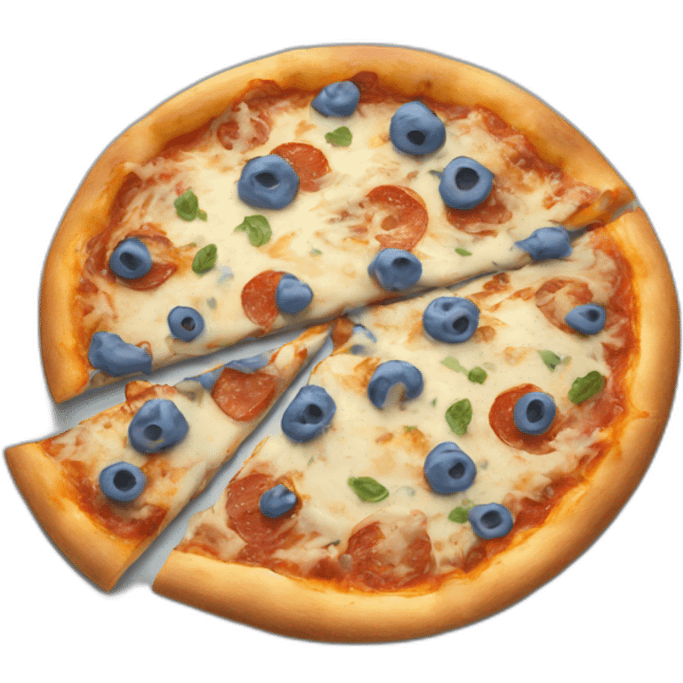 Blue pizza emoji