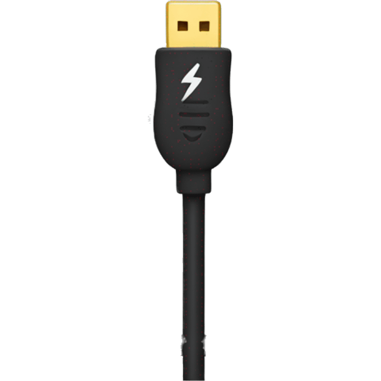 Black lightning cable    emoji