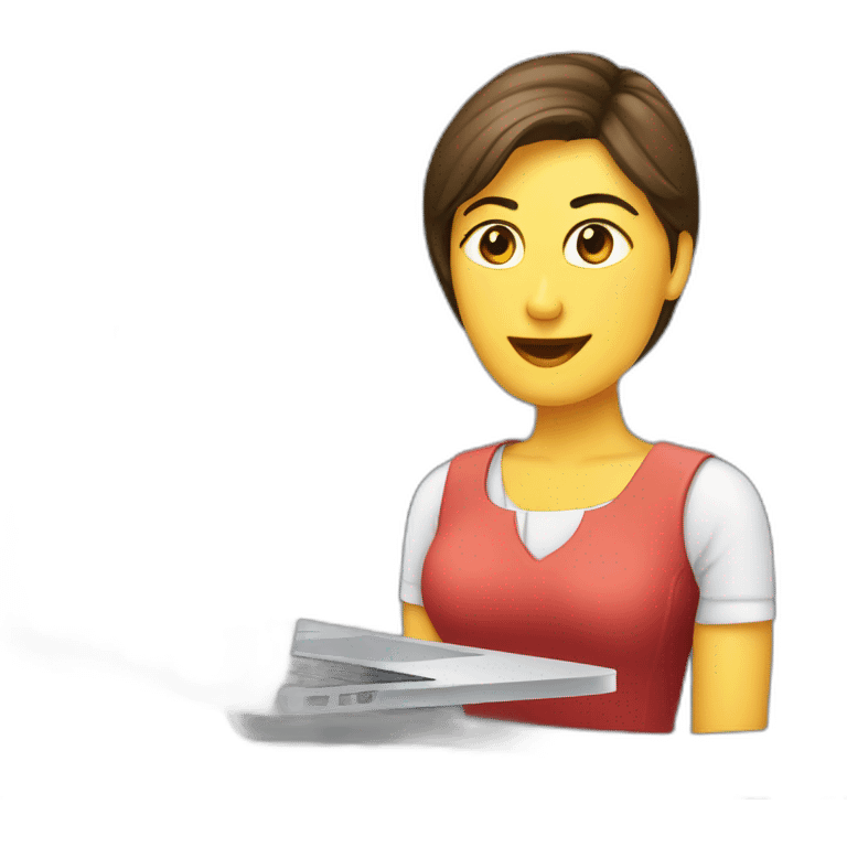 emoji de mujer computadora macbook excritorio emoji