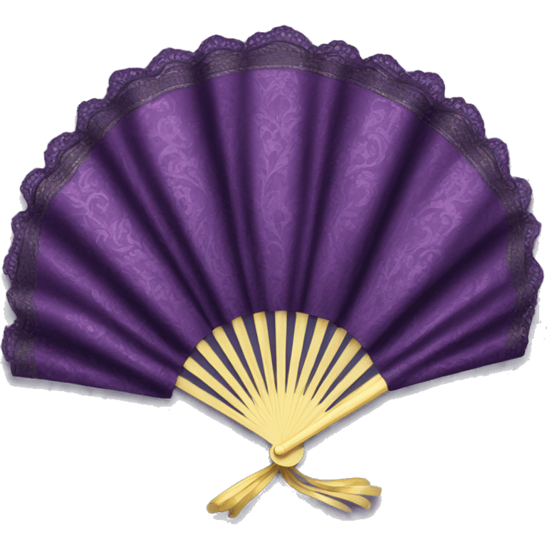 dark purple rococo hand fan  emoji