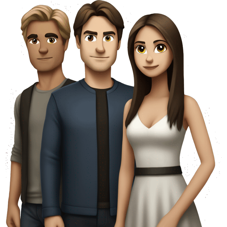 Damon , Elena and Stefan  emoji