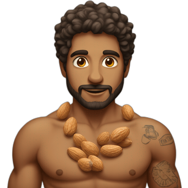 Italian holding nuts with no shirt tattoos emoji