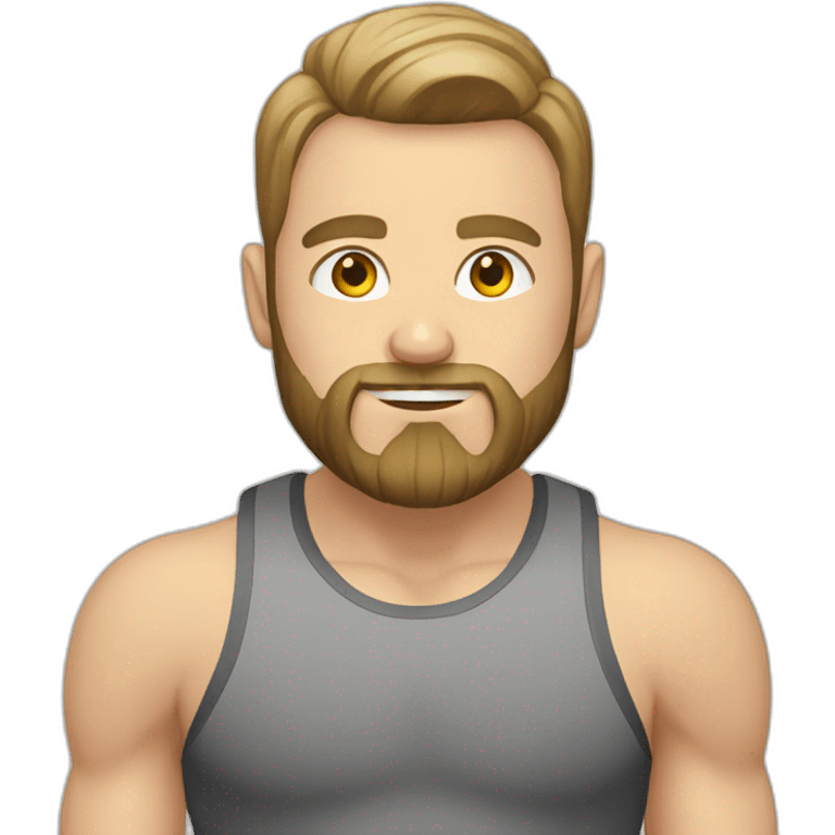 white person with beard in the gym emoji