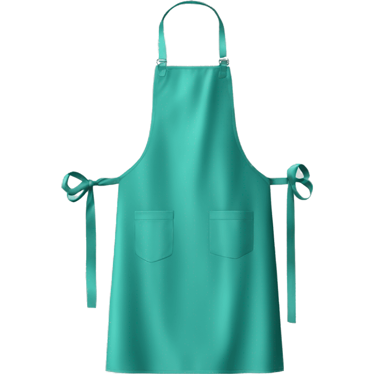 Realistic isolated light teal kitchen apron tied in the front. emoji