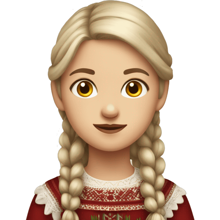 girl in latvian traditional folk costume emoji