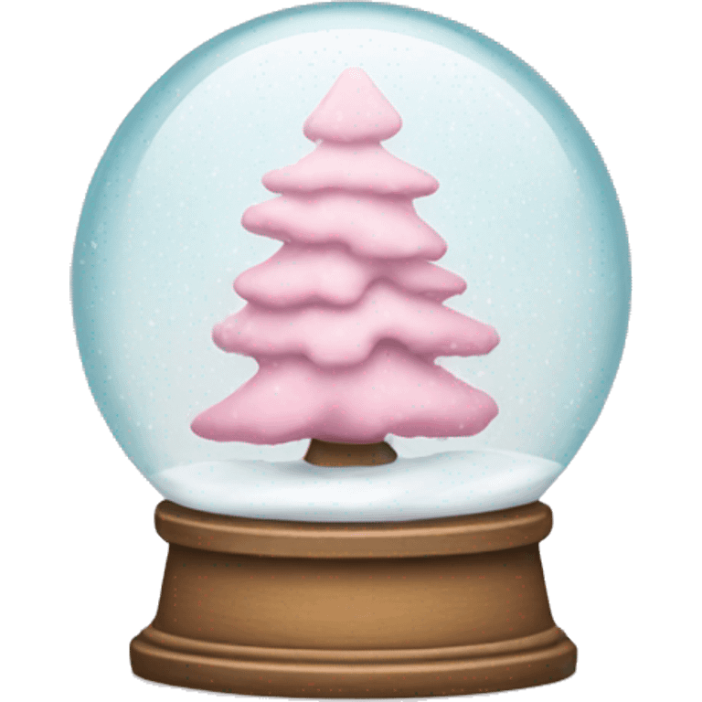 Pastel pink snow globe emoji