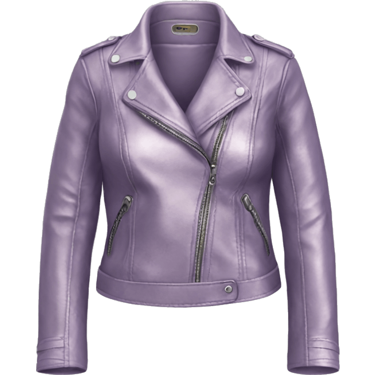 Realistic womens fashion metallic lavender leather jacket. emoji