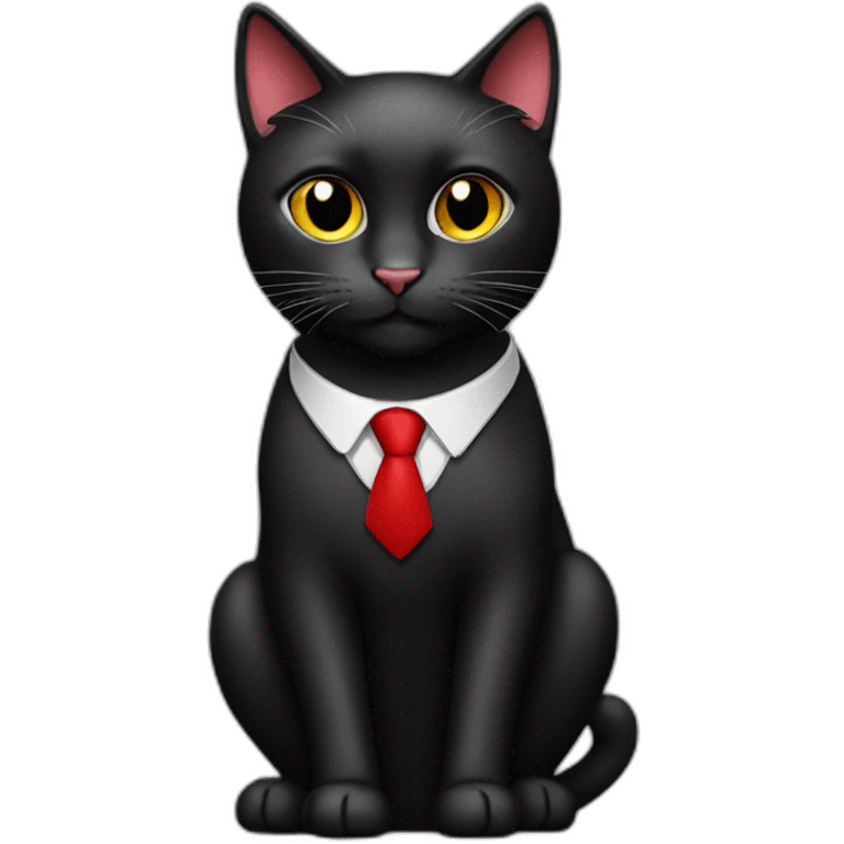 customer service black cat with red tie emoji