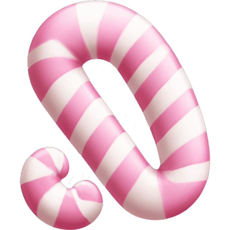 Baby pink and white candy cane emoji