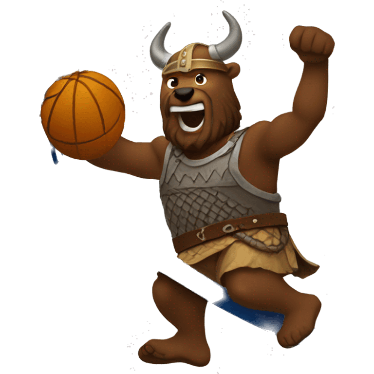 Viking dunking on bear emoji