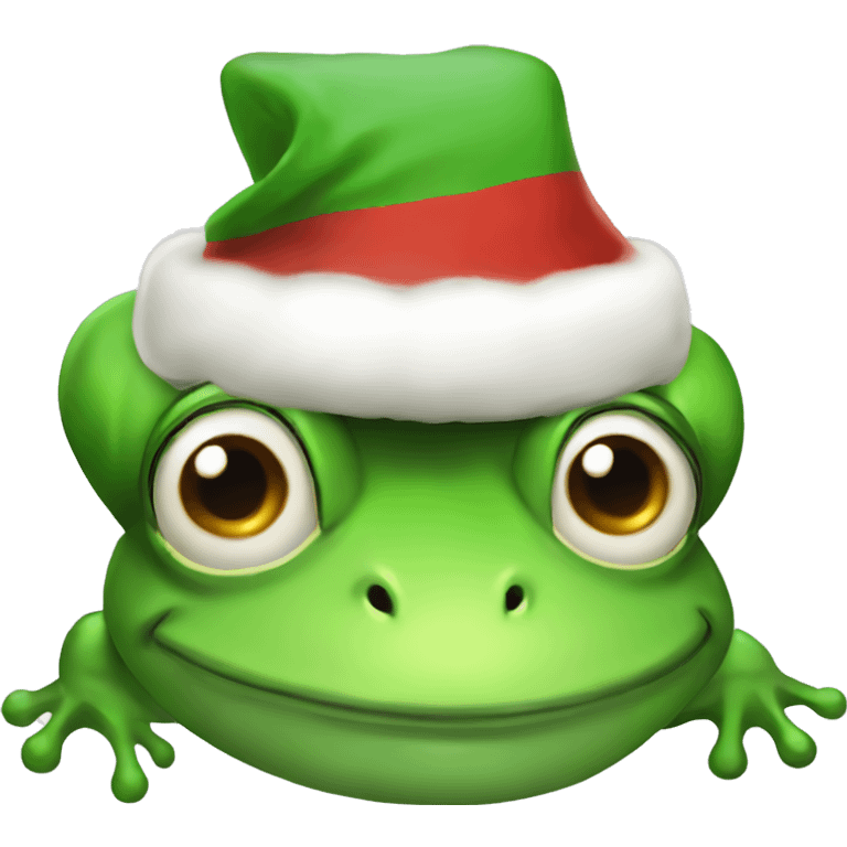 Frog Xmas bonnet emoji